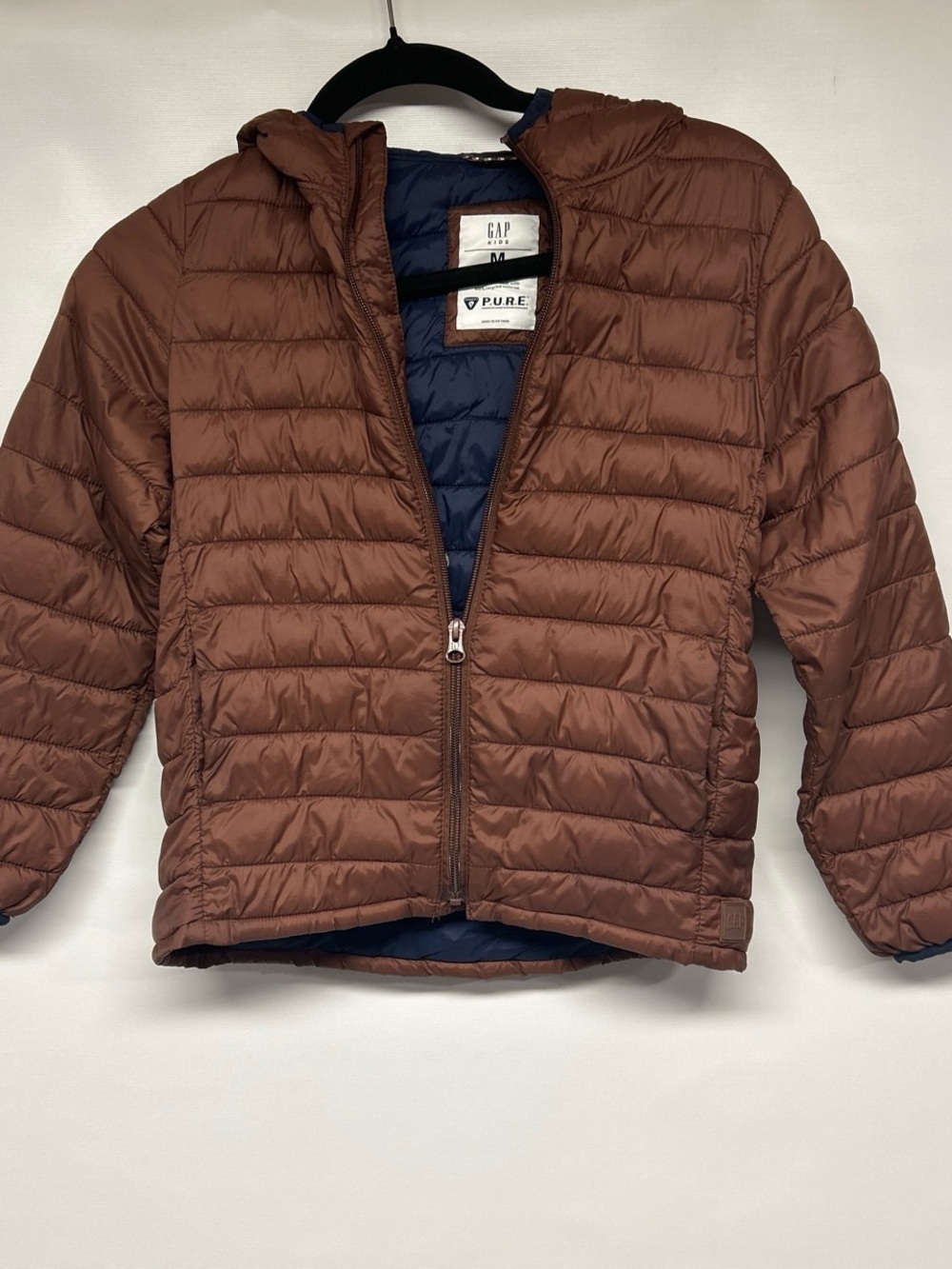 GAP Kids Copper Brown Puffer Jacket with Navy Interior